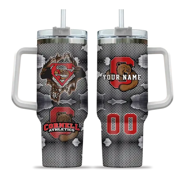customized cornell big red superman shield red gray curved tumbler best selling