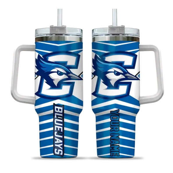 customized creighton bluejays chevron layers blue curved tumbler best selling