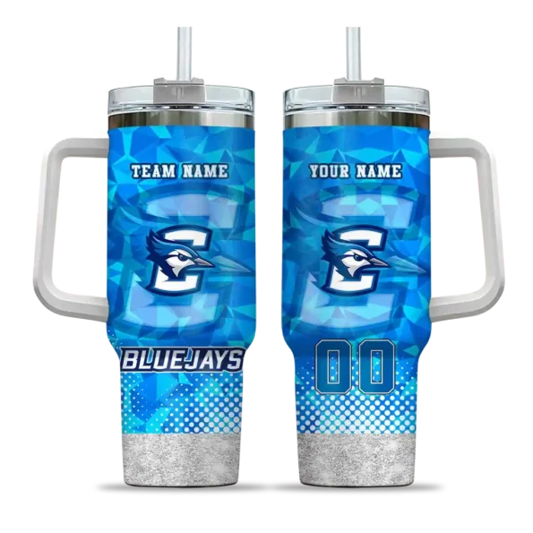 customized creighton bluejays geometric prism blue curved tumbler best selling