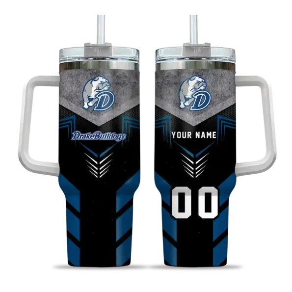 customized drake bulldogs arrow armor blue black curved tumbler best selling