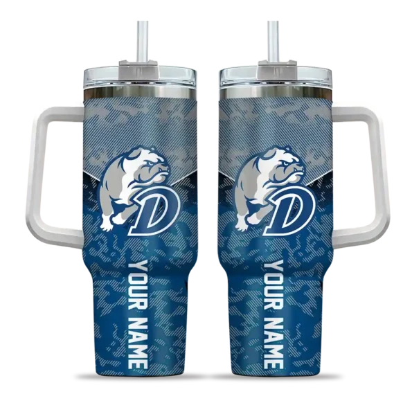 customized drake bulldogs chevron stripe blue curved tumbler best selling