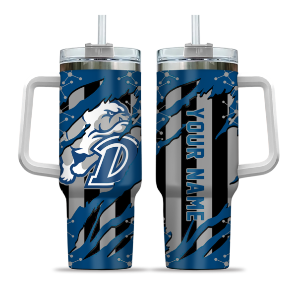 customized drake bulldogs claw cut blue black curved tumbler best selling