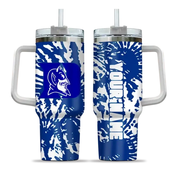customized duke blue devils burst swirl blue curved tumbler best selling