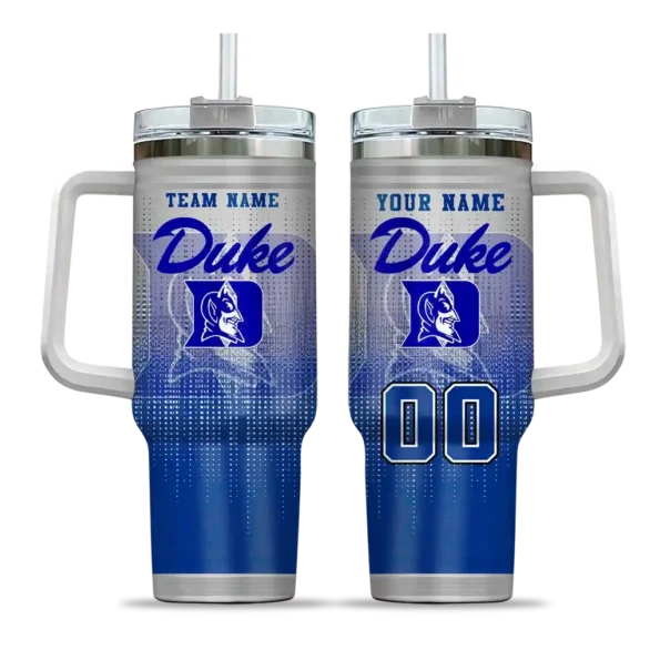 customized duke blue devils gradient dots blue curved tumbler best selling