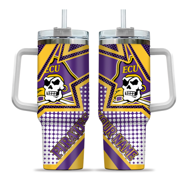 customized east carolina pirates arrow burst purple curved tumbler best selling