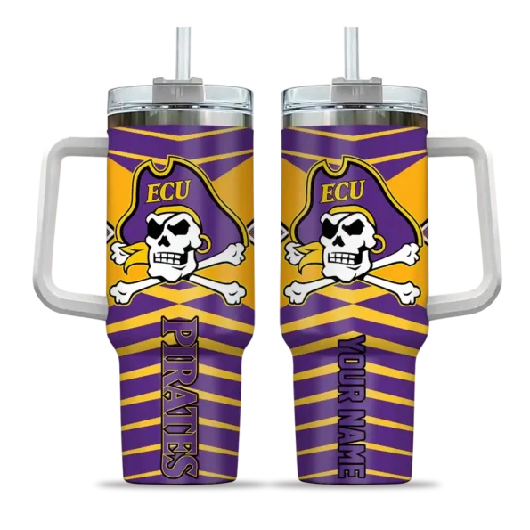 customized east carolina pirates chevron layers purple curved tumbler best selling