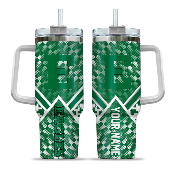 customized eastern michigan eagles chevron angle green curved tumbler best selling