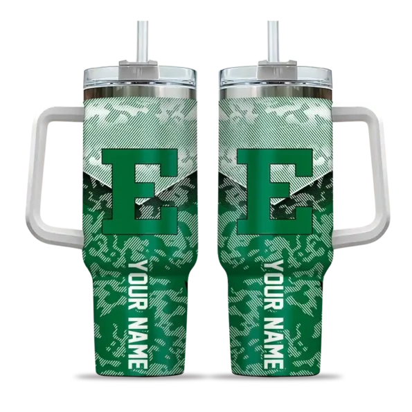 customized eastern michigan eagles chevron stripe green curved tumbler best selling