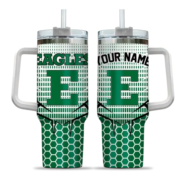 customized eastern michigan eagles hex texture green curved tumbler best selling
