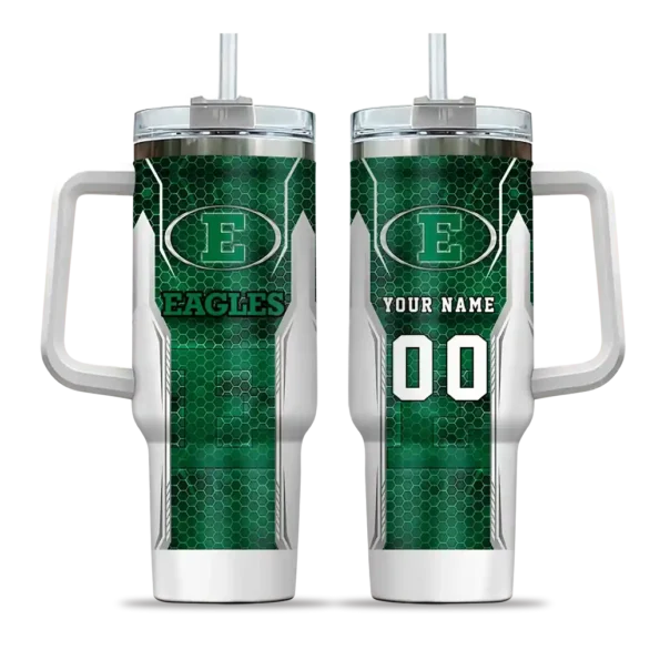customized eastern michigan eagles hexagon armor green curved tumbler best selling