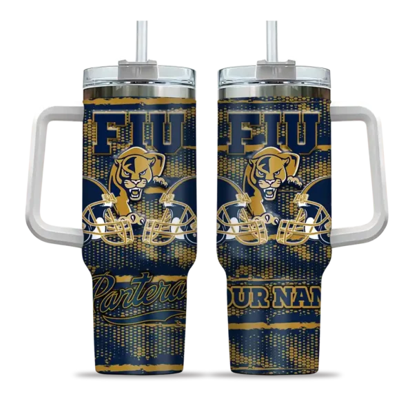 customized fiu panthers honey streaks blue curved tumbler best selling