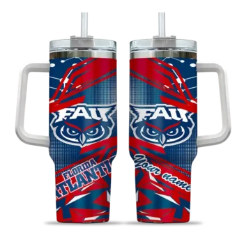 customized florida atlantic owls abstract paths blue curved tumbler best selling.webp