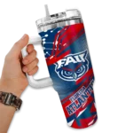 customized florida atlantic owls abstract paths blue curved tumbler best selling.webp