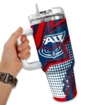 customized florida atlantic owls arrow burst blue curved tumbler best selling.webp