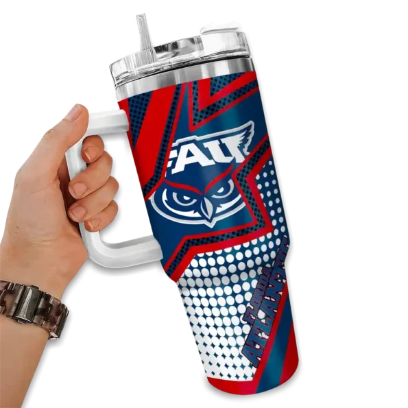 customized florida atlantic owls arrow burst blue curved tumbler fashion forward.webp