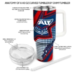 customized florida atlantic owls arrow burst blue curved tumbler best selling.webp