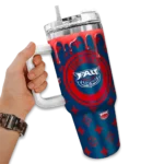 customized florida atlantic owls bullseye drips blue curved tumbler best selling.webp