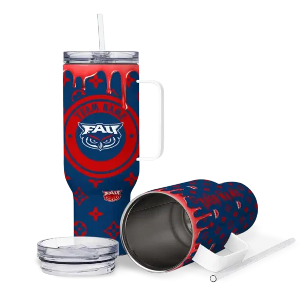 customized florida atlantic owls bullseye drips blue curved tumbler high quality.webp