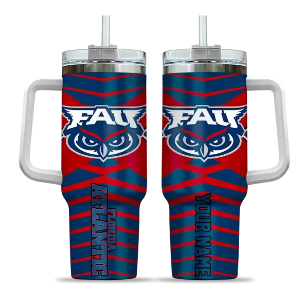 customized florida atlantic owls chevron layers blue curved tumbler best selling.webp