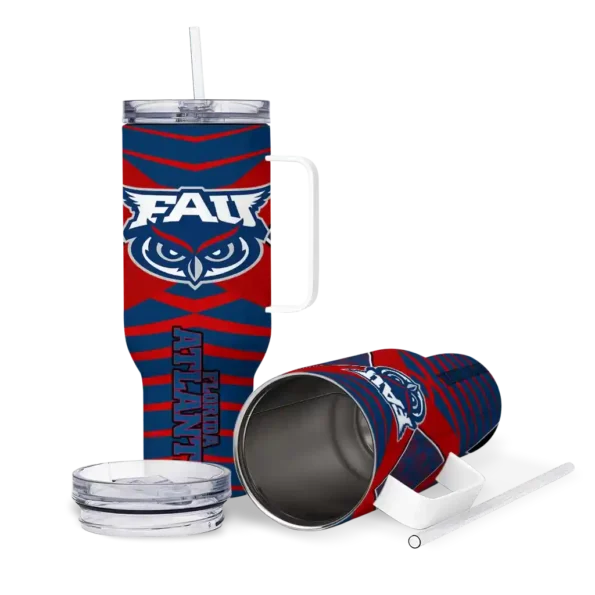 customized florida atlantic owls chevron layers blue curved tumbler high quality.webp