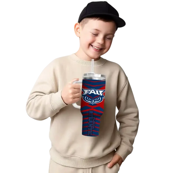 customized florida atlantic owls chevron layers blue curved tumbler latest model.webp