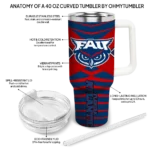 customized florida atlantic owls chevron layers blue curved tumbler best selling.webp