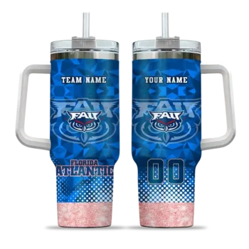 customized florida atlantic owls geometric prism blue curved tumbler best selling.webp