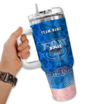customized florida atlantic owls geometric prism blue curved tumbler best selling.webp