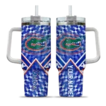 customized florida gators chevron angle blue curved tumbler best selling.webp