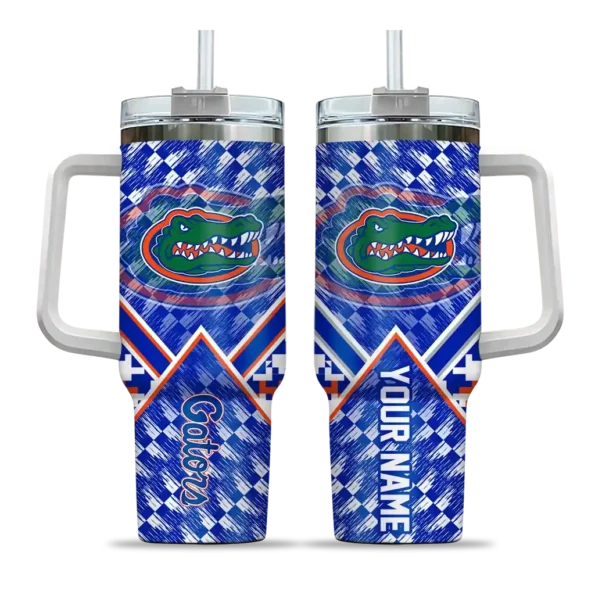 customized florida gators chevron angle blue curved tumbler best selling.webp