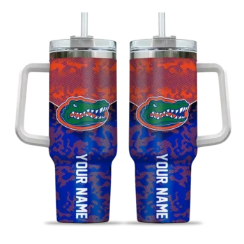 customized florida gators chevron stripe blue curved tumbler best selling.webp