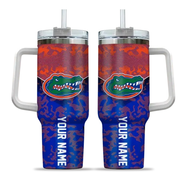 customized florida gators chevron stripe blue curved tumbler best selling.webp