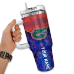 customized florida gators chevron stripe blue curved tumbler best selling.webp