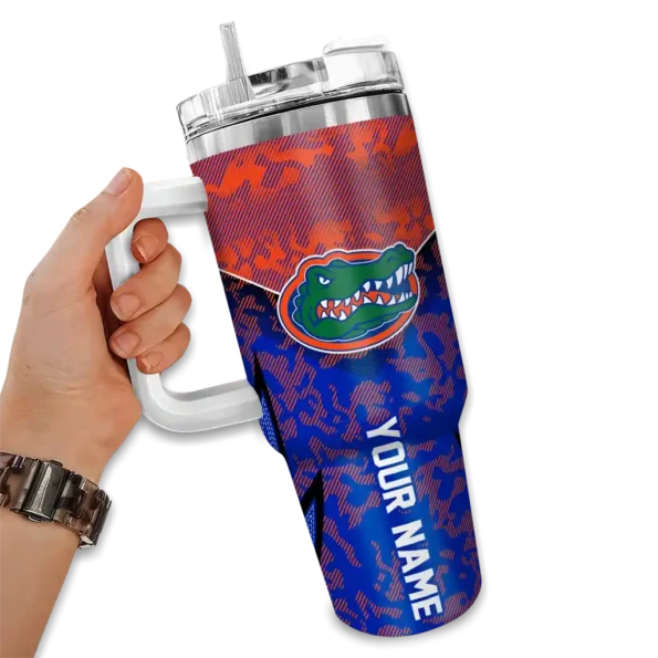 customized florida gators chevron stripe blue curved tumbler fashion forward.webp