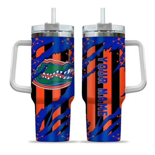 customized florida gators claw cut blue black curved tumbler best selling.webp