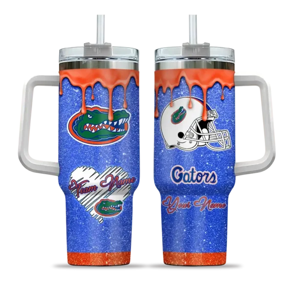 customized florida gators heart helmet motif blue curved tumbler best selling.webp