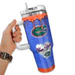 customized florida gators heart helmet motif blue curved tumbler best selling.webp