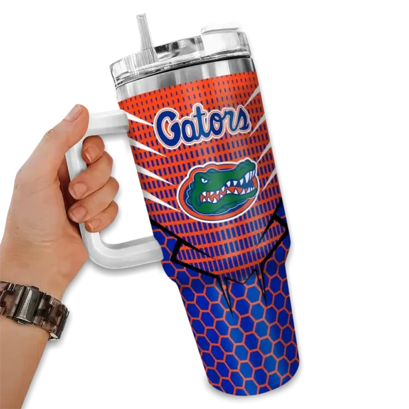 customized florida gators hex texture blue curved tumbler fashion forward.webp