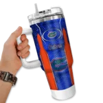 customized florida gators hexagon armor blue curved tumbler best selling.webp