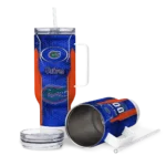 customized florida gators hexagon armor blue curved tumbler best selling.webp