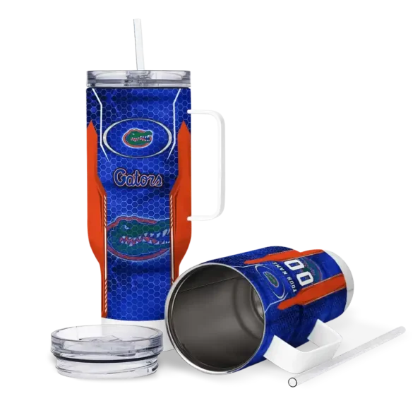 customized florida gators hexagon armor blue curved tumbler high quality.webp