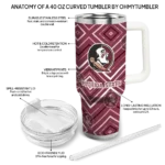 customized florida state seminoles bold diamonds garnet curved tumbler best selling.webp