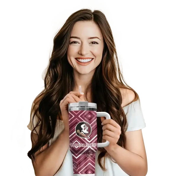 customized florida state seminoles bold diamonds garnet curved tumbler premium grade.webp