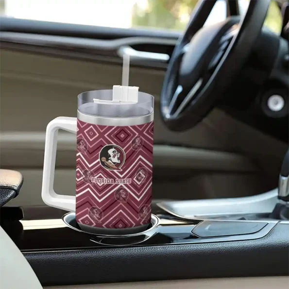 customized florida state seminoles bold diamonds garnet curved tumbler trendy.webp
