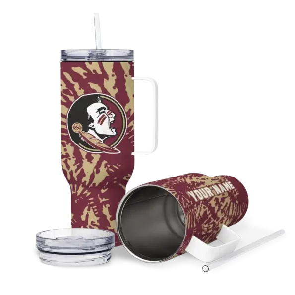 customized florida state seminoles burst swirl garnet curved tumbler high quality.webp