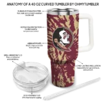 customized florida state seminoles burst swirl garnet curved tumbler best selling.webp