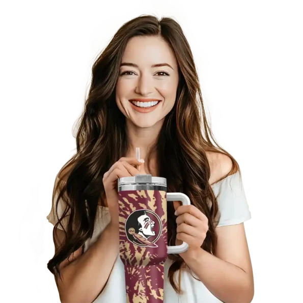 customized florida state seminoles burst swirl garnet curved tumbler premium grade.webp