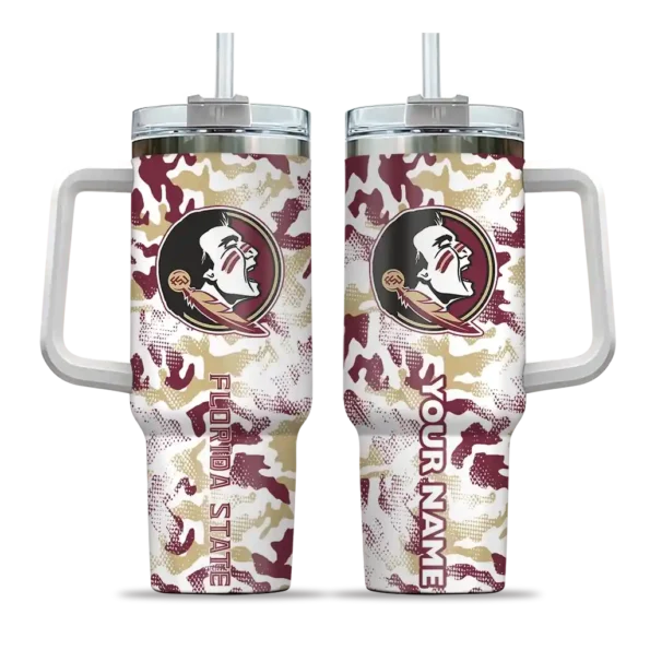 customized florida state seminoles camo mashup garnet white curved tumbler best selling.webp