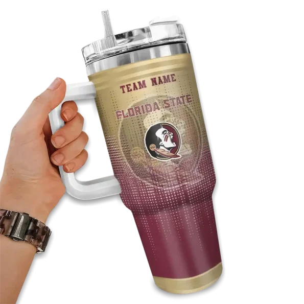 customized florida state seminoles gradient dots garnet curved tumbler fashion forward.webp