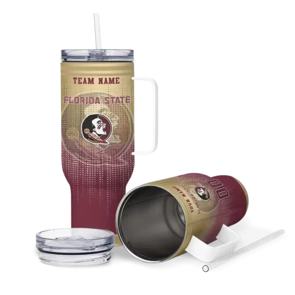 customized florida state seminoles gradient dots garnet curved tumbler high quality.webp